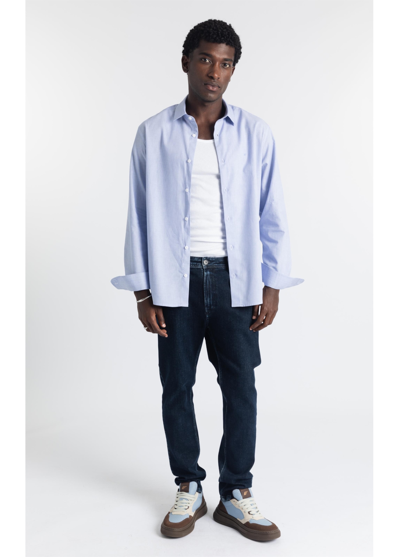 Camisa Tricoline San Angelo Azul Bic