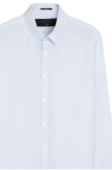 Camisa Tricoline Slim Azul Claro