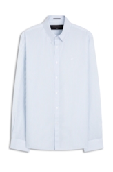 Camisa Tricoline Slim Azul Claro