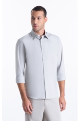 Camisa Tricoline Slim Irish Cinza