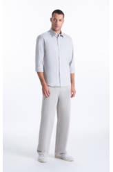 Camisa Tricoline Slim Irish Cinza
