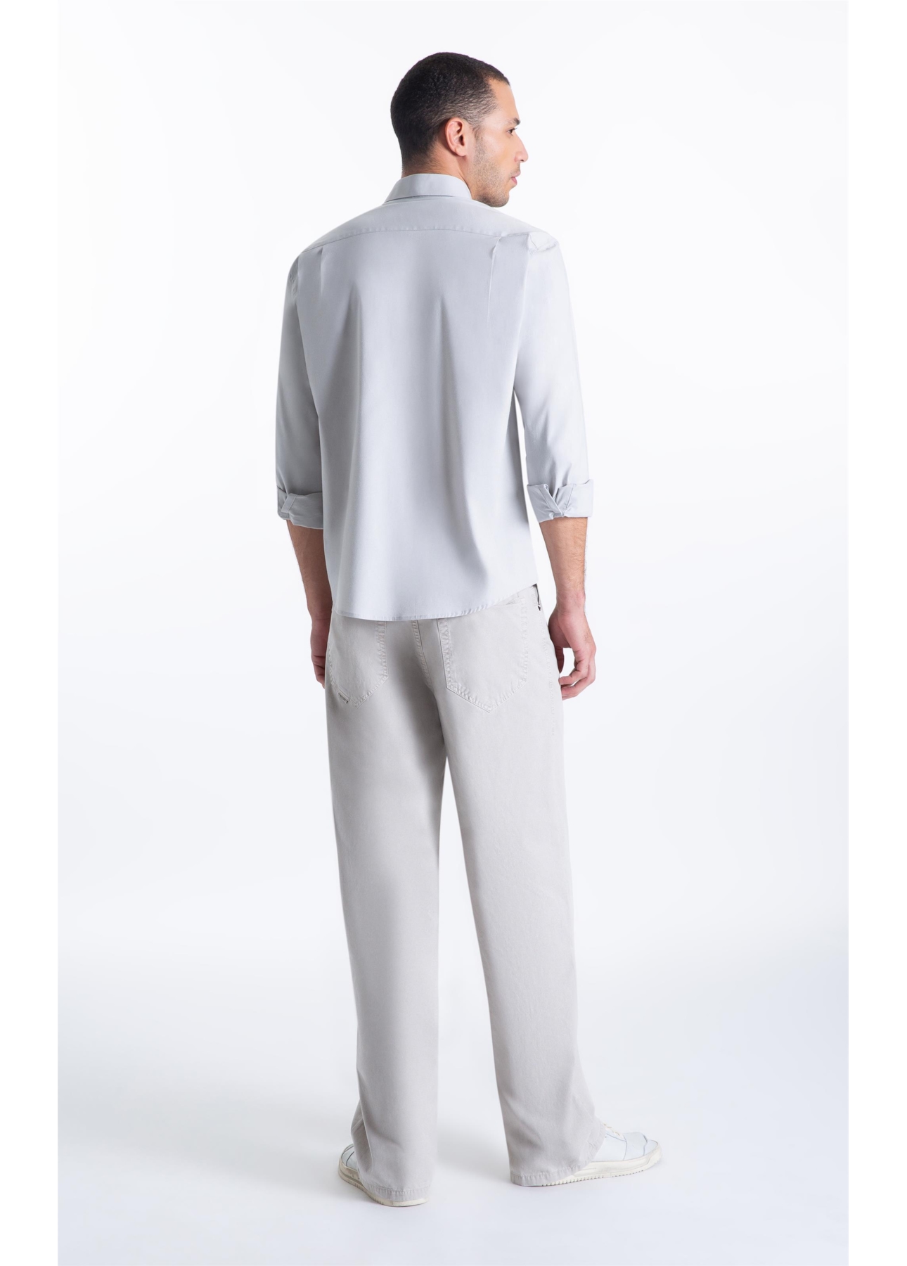 Camisa Tricoline Slim Irish Cinza