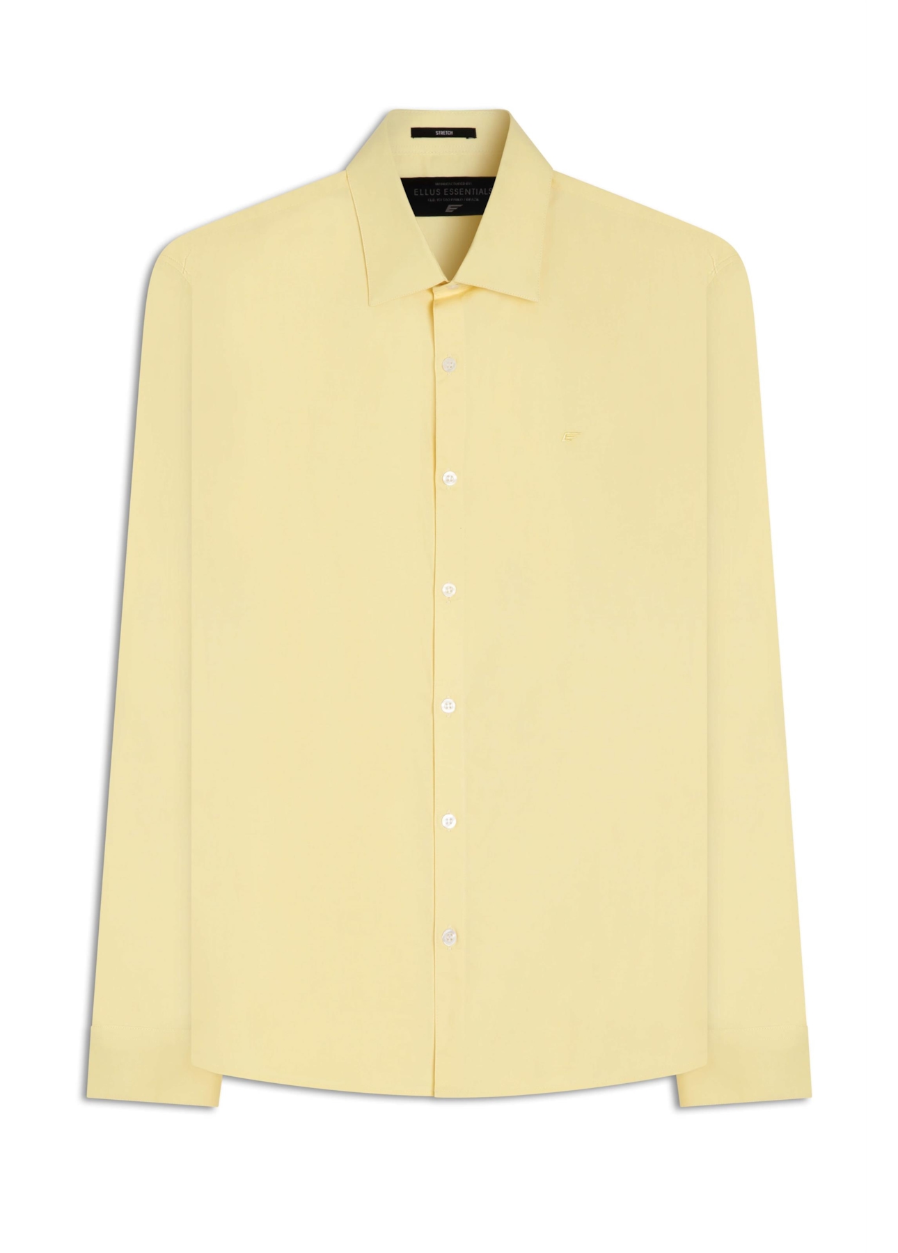 Camisa Tricoline Slim Italian Amarelo Claro