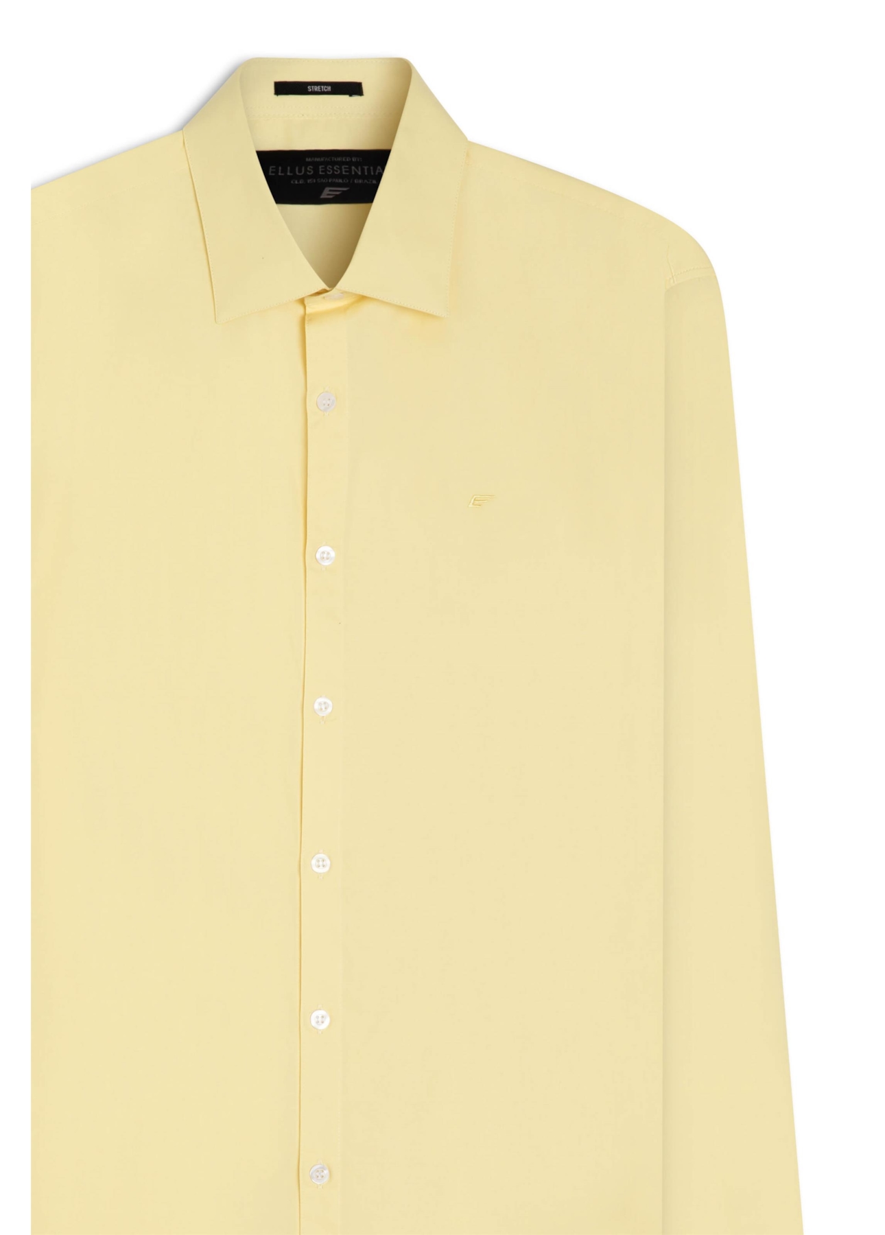 Camisa Tricoline Slim Italian Amarelo Claro
