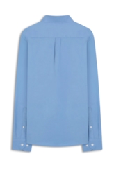 Camisa Tricoline Slim Italian Azul Pervante