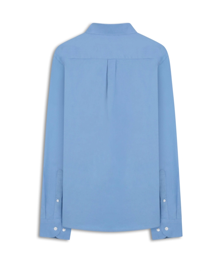 Camisa Tricoline Slim Italian Azul Pervante