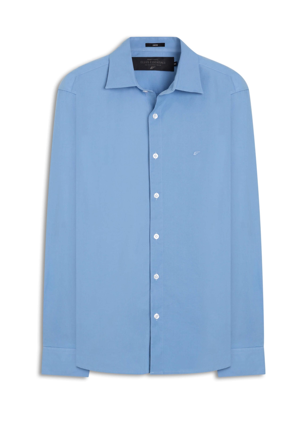 Camisa Tricoline Slim Italian Azul Pervante