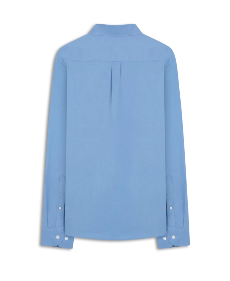 Camisa Tricoline Slim Italian Azul Pervante