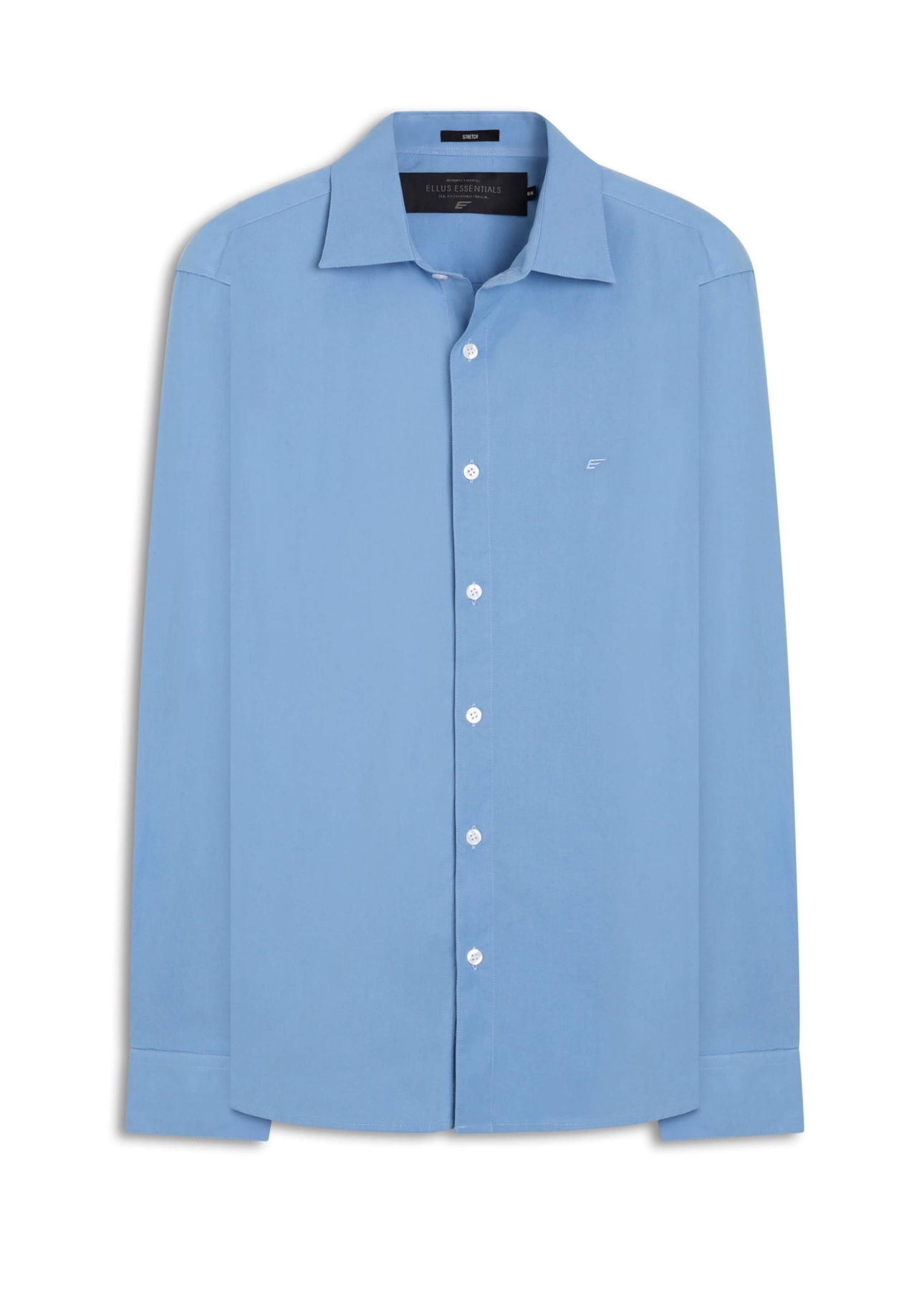 Camisa Tricoline Slim Italian Azul Pervante