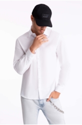 Camisa Tricoline Slim Italian Branco  Pç/P)