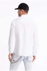 Camisa Tricoline Slim Italian Branco  Pç/P)