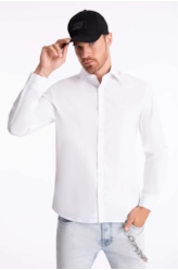 Camisa Tricoline Slim Italian Branco  Pç/P)