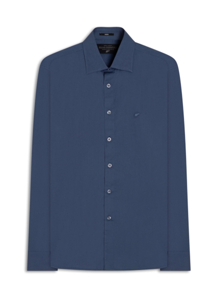 Camisa Tricoline Slim Italian Purple Blue