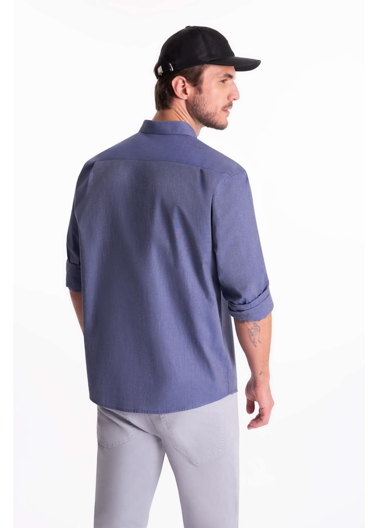Camisa Tricoline Slim New Italian Marinho