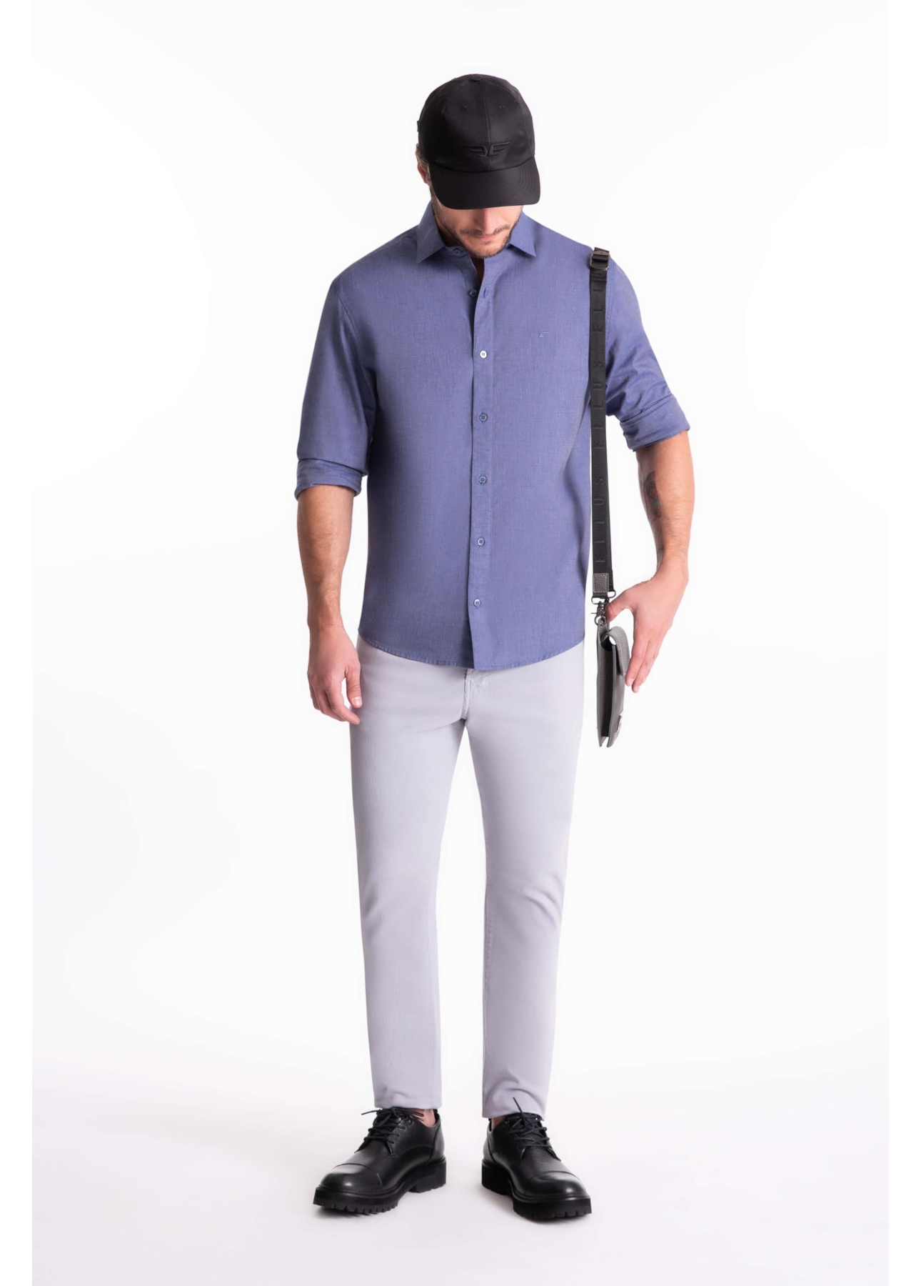 Camisa Tricoline Slim New Italian Marinho