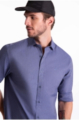 Camisa Tricoline Slim New Italian Marinho
