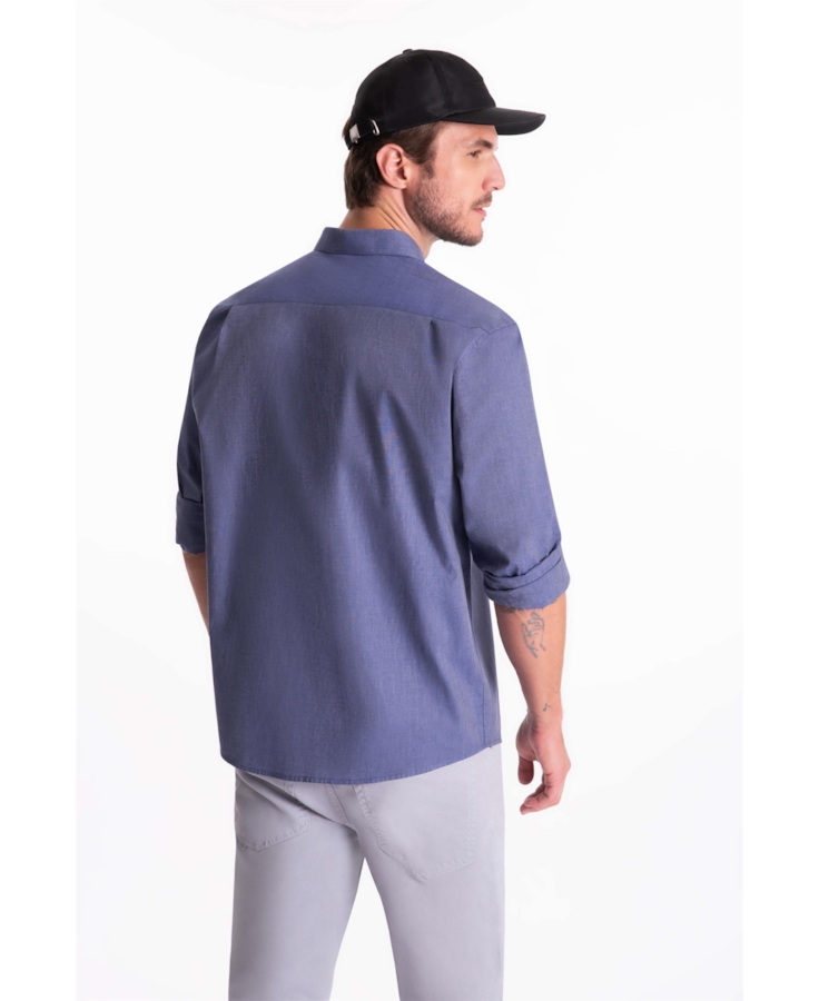 Camisa Tricoline Slim New Italian Marinho