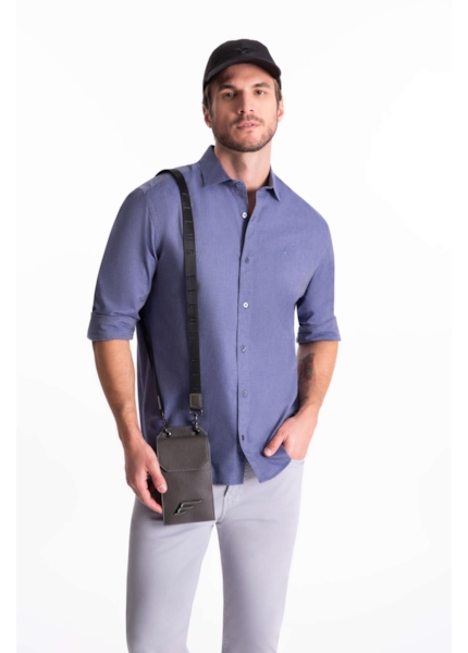 Camisa Tricoline Slim New Italian Marinho