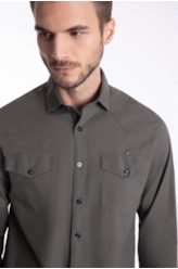 Camisa Tricoline Slim West Grafite
