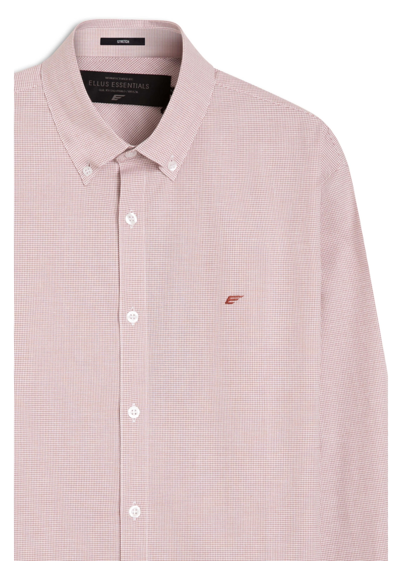 Camisa Tricoline Small Plaid Classic Rosê