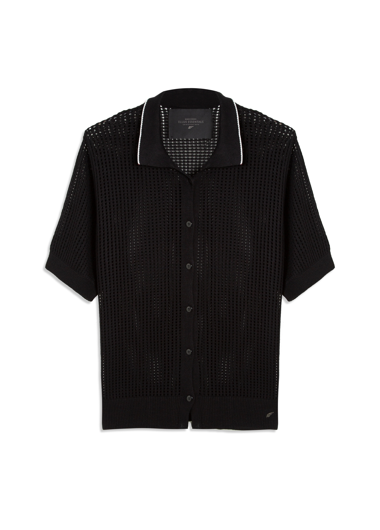 Camisa Tricot Knitted Polo Preto