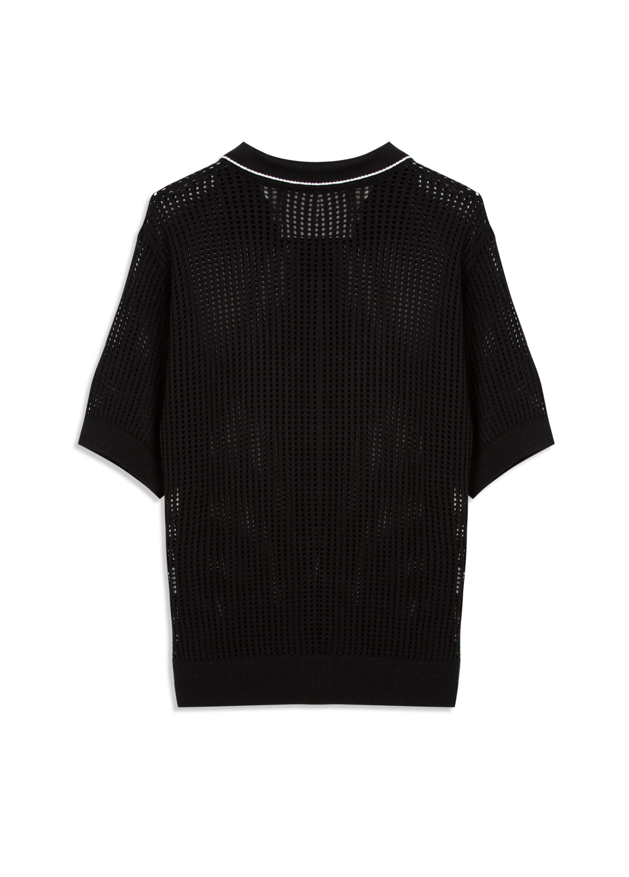 Camisa Tricot Knitted Polo Preto