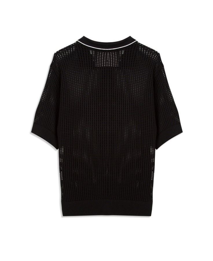 Camisa Tricot Knitted Polo Preto