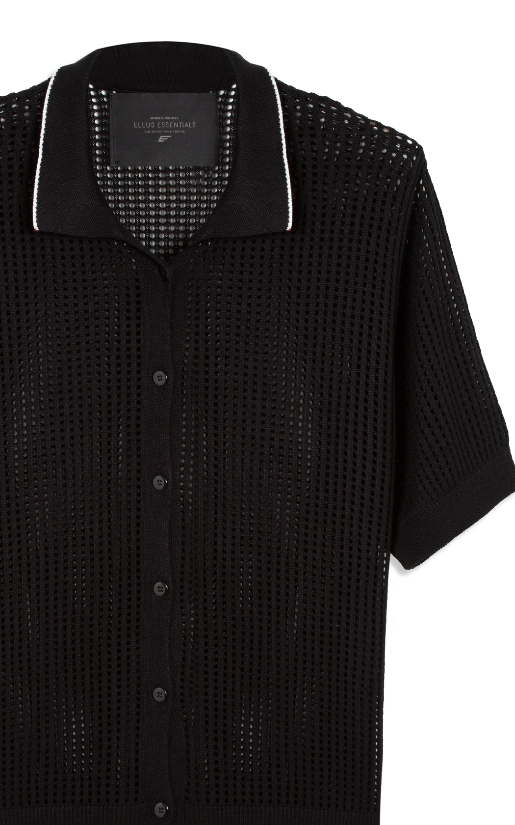 トップス 00s John W.Nordstrom wool knit polo BLK Camisa Tricot Knitted Polo Preto