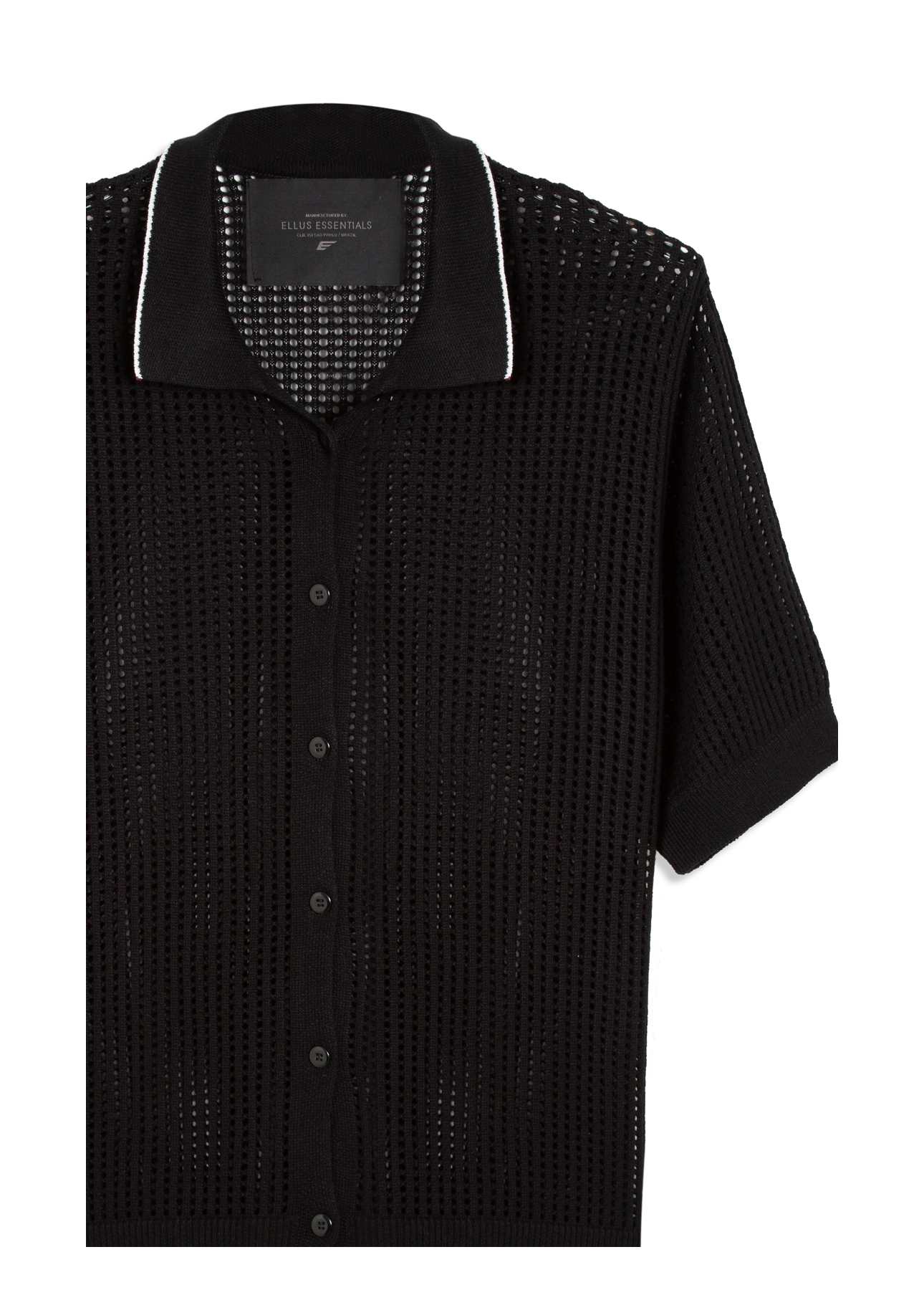 Camisa Tricot Knitted Polo Preto