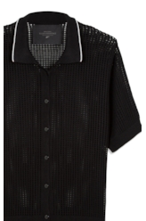 Camisa Tricot Knitted Polo Preto