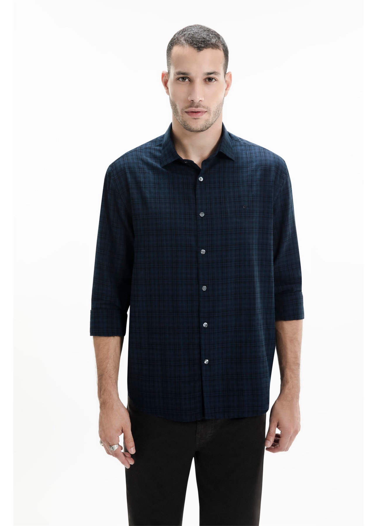 Camisa Visco Blend Classic New Italian Marinho