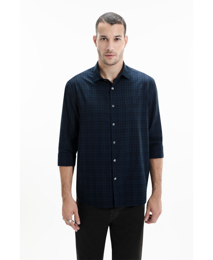 Camisa Visco Blend Classic New Italian Marinho