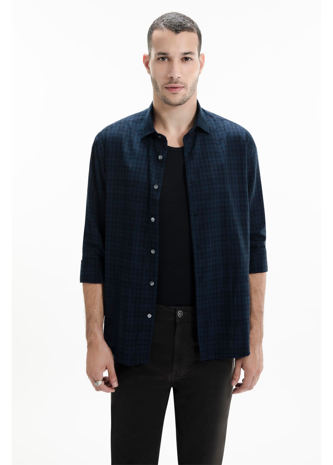 Camisa Visco Blend Classic New Italian Marinho