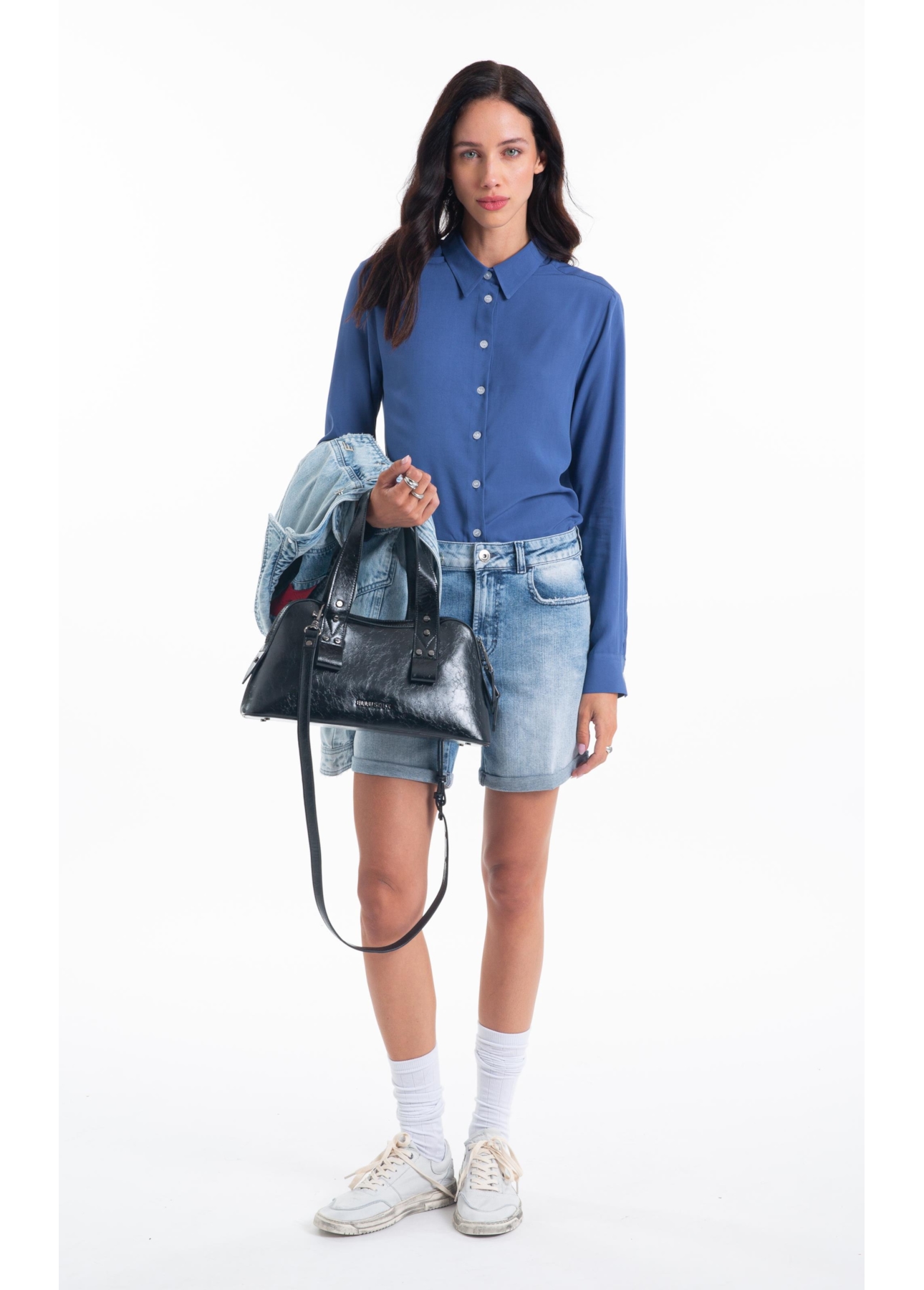 Camisa Visco Classic Xangai Fusioned Ml Azul Jeans