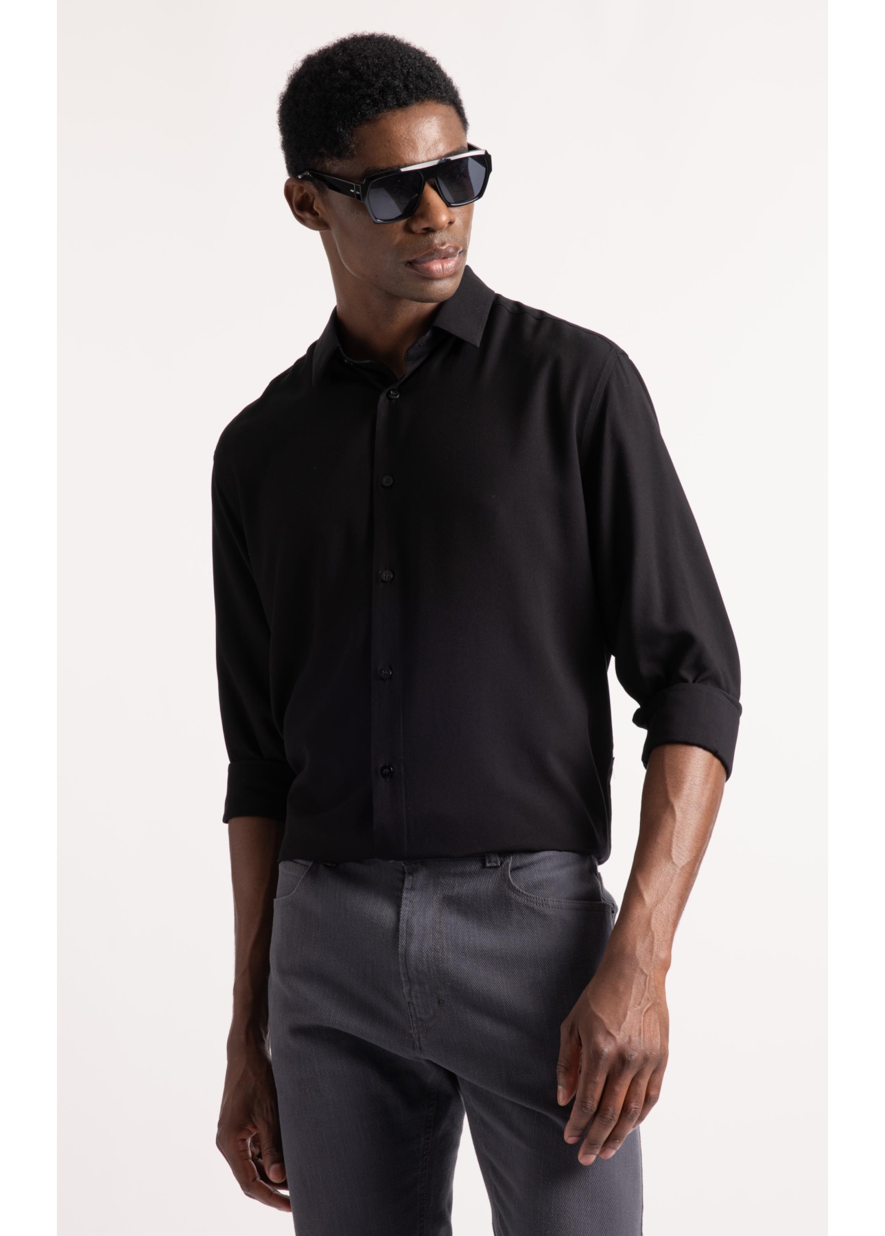 Camisa Visco Classic Xangai Fusioned Preto