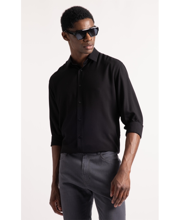 Camisa Visco Classic Xangai Fusioned Preto