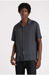Camisa Visco Colden Stripes American Dark Brown