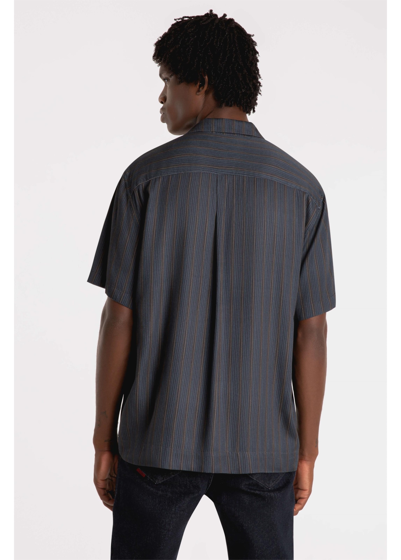Camisa Visco Colden Stripes American Dark Brown