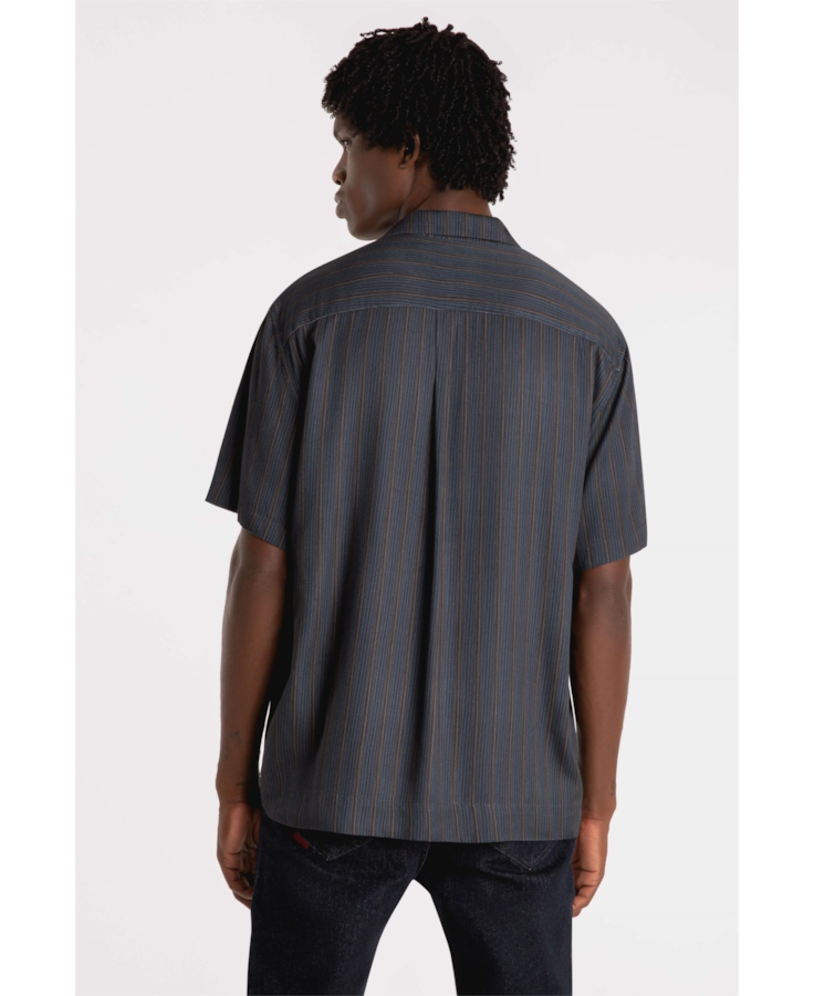 Camisa Visco Colden Stripes American Dark Brown