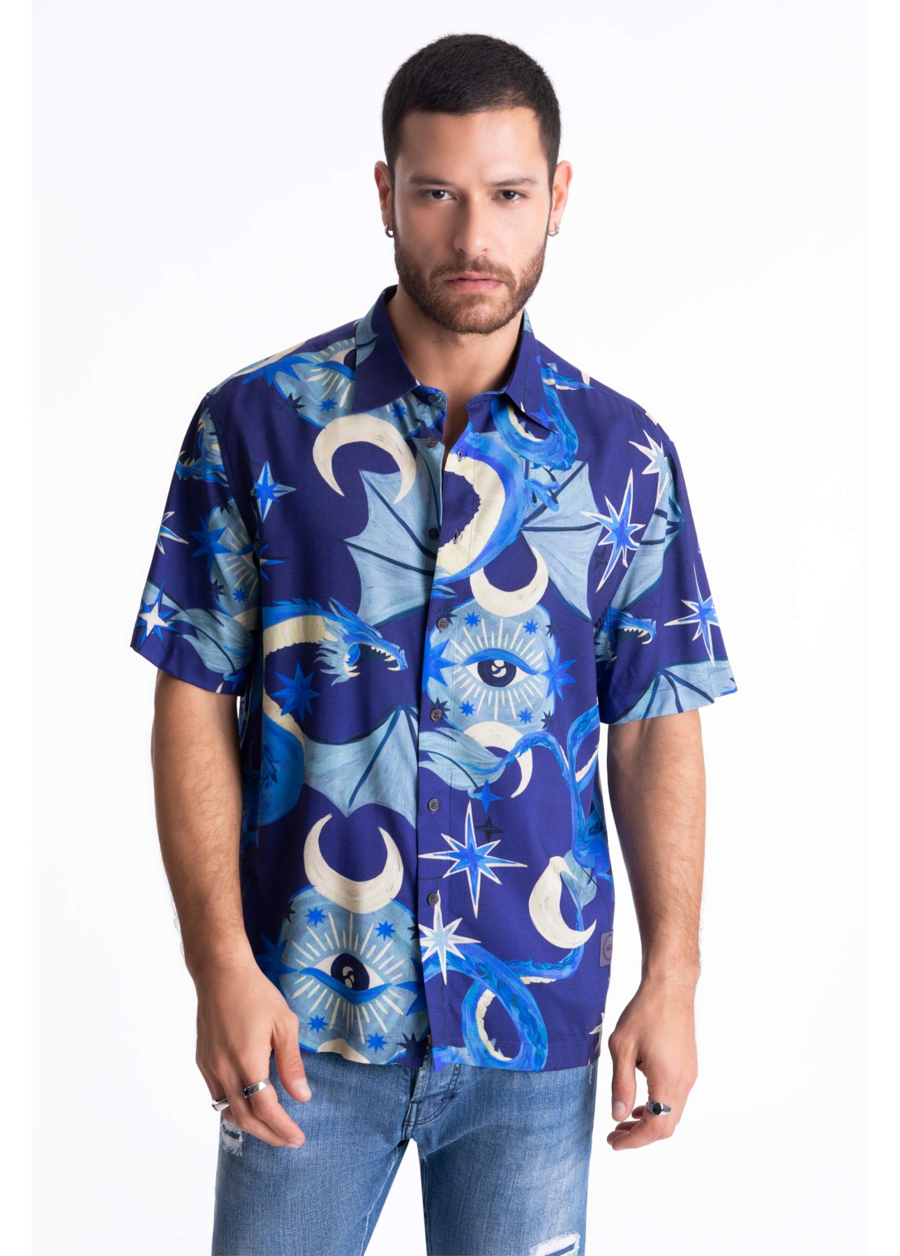 Camisa Visco Draconids Surf Anatomic Azul