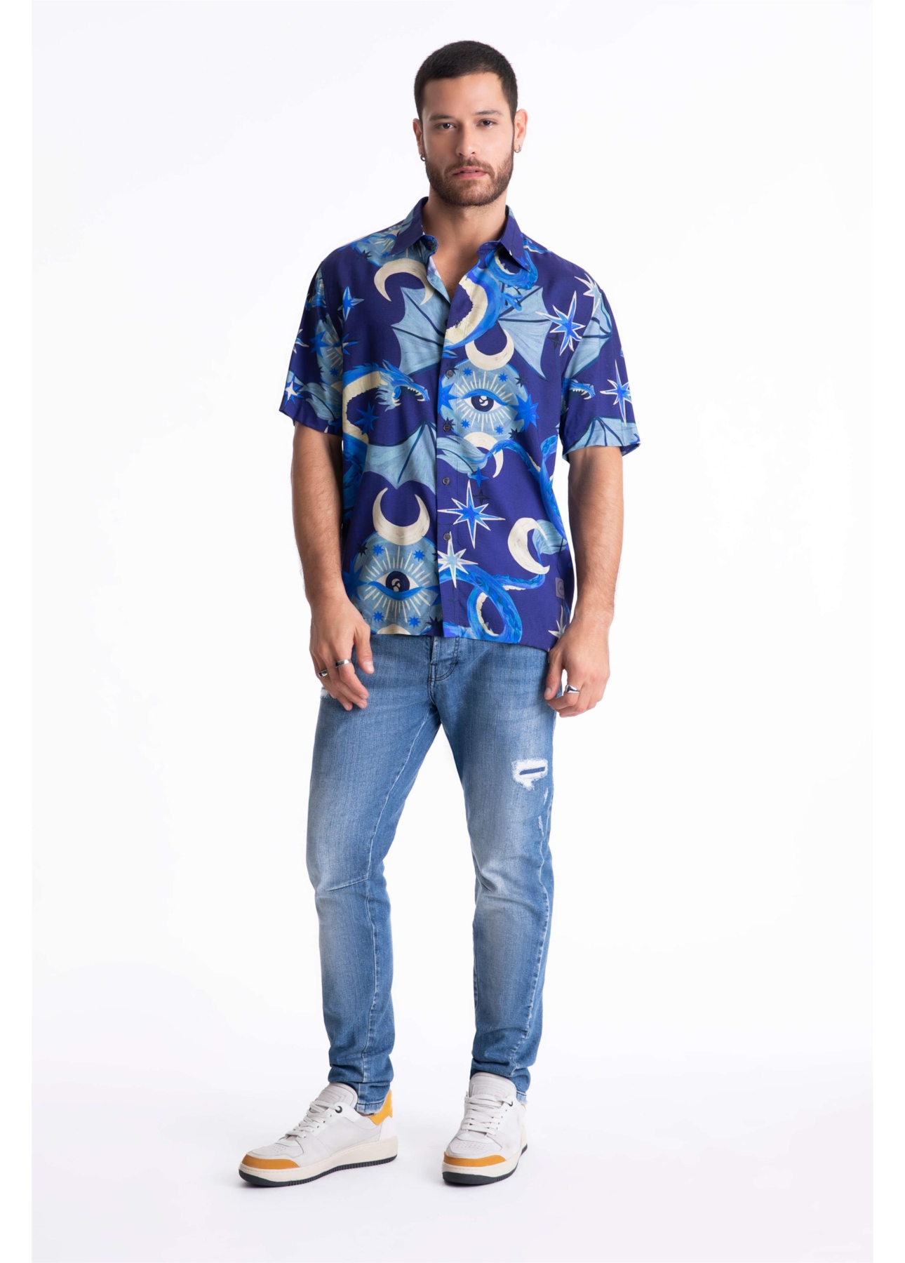 Camisa Visco Draconids Surf Anatomic Azul