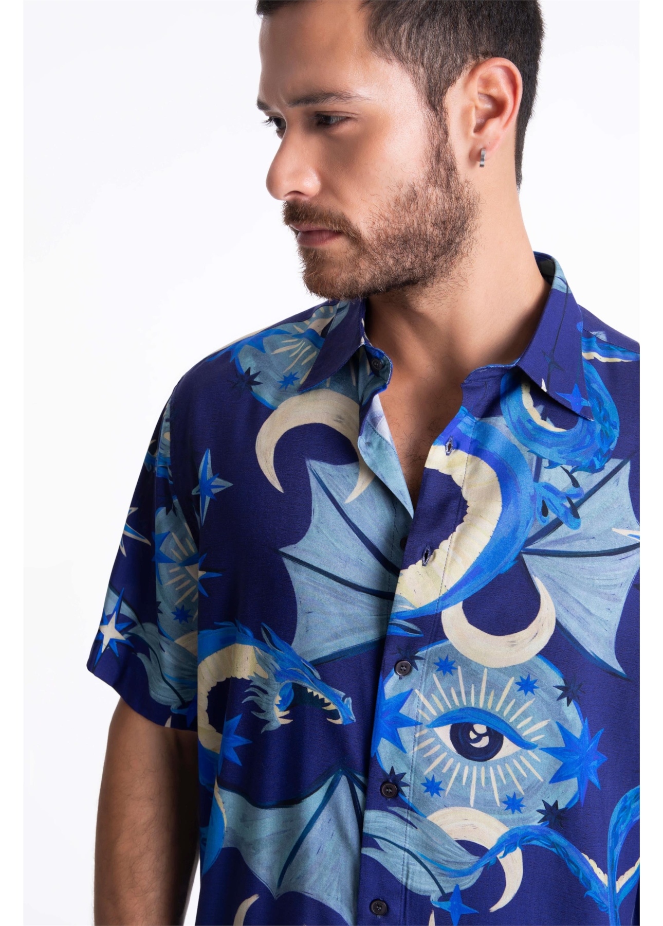 Camisa Visco Draconids Surf Anatomic Azul