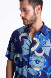Camisa Visco Draconids Surf Anatomic Azul