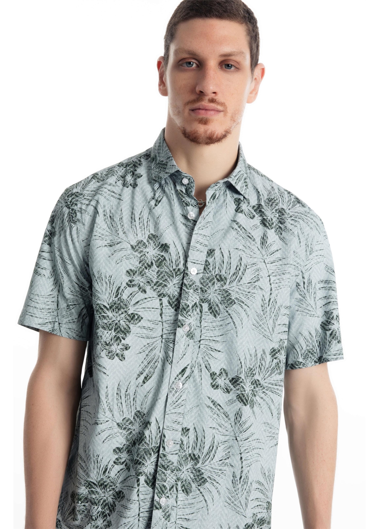 Camisa Visco Garden Surf New Italian Mc Cinza