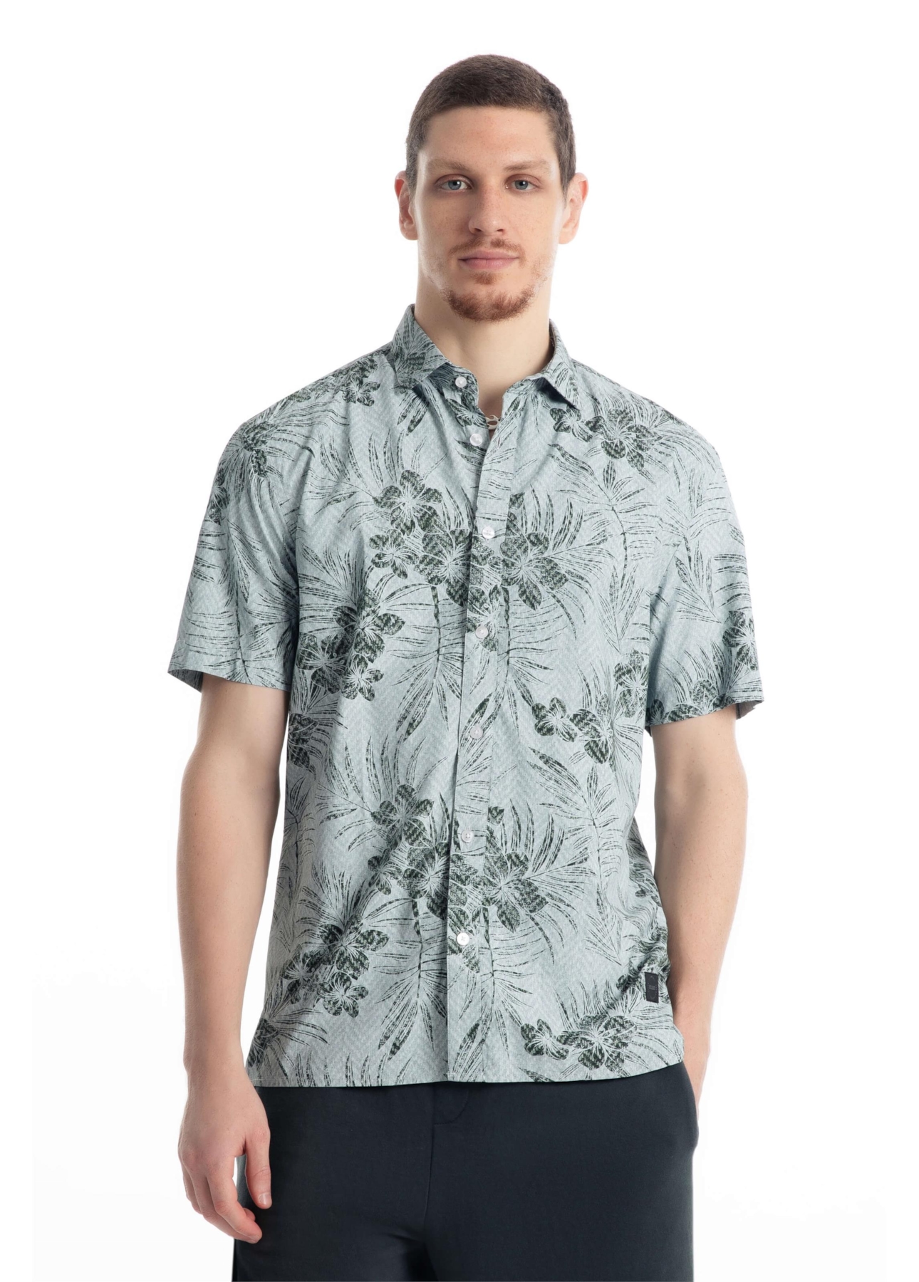 Camisa Visco Garden Surf New Italian Mc Cinza