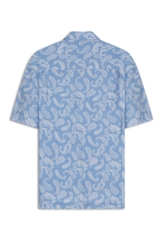 Camisa Visco Nylon Loose Paisley Azul