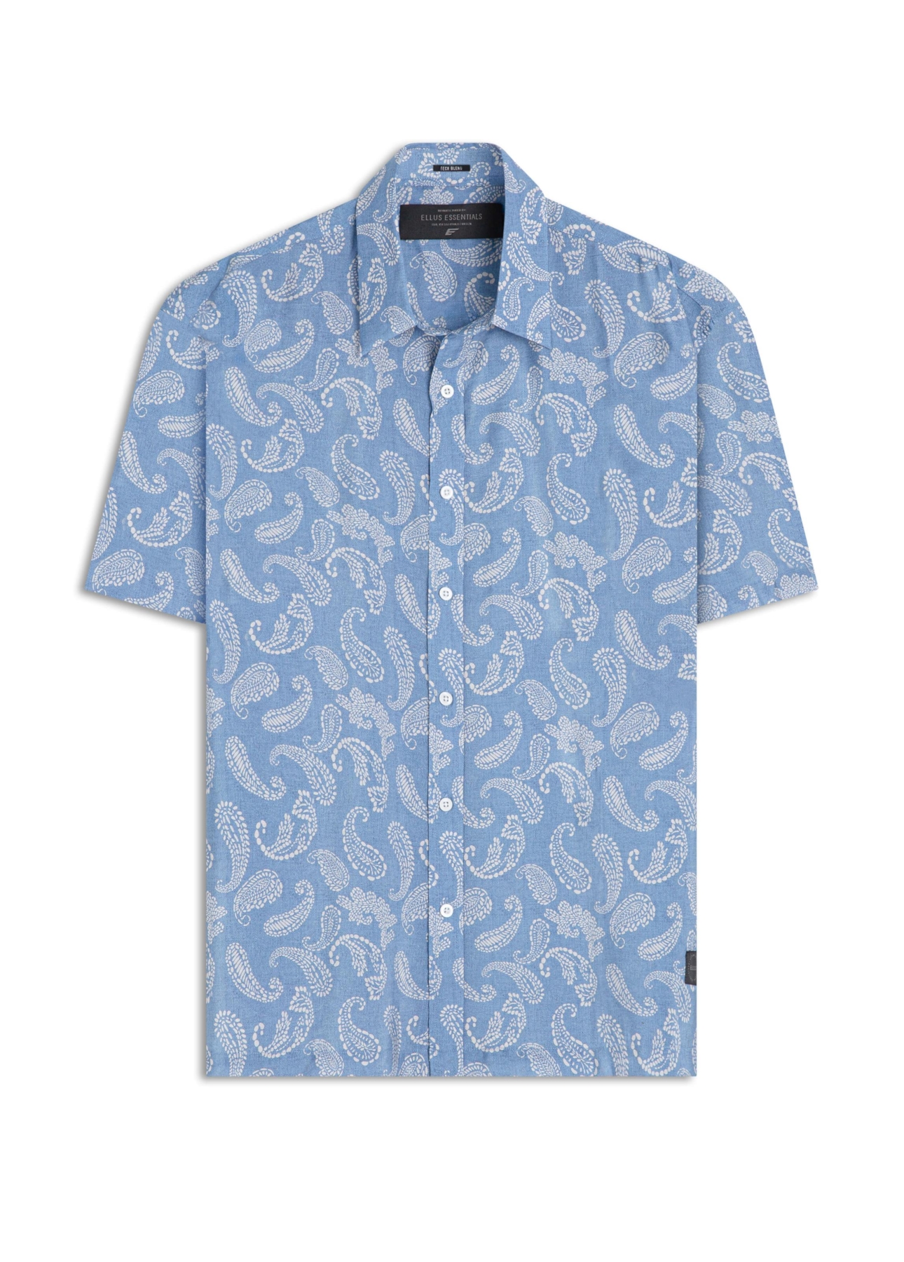 Camisa Visco Nylon Loose Paisley Azul