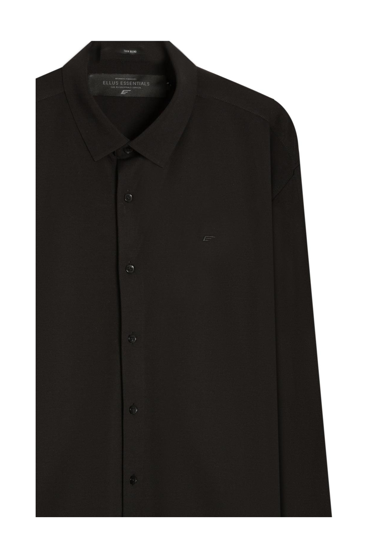 Camisa Visco Nylon Slim Xangai Preto