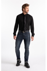 Camisa Visco Nylon Slim Xangai Preto