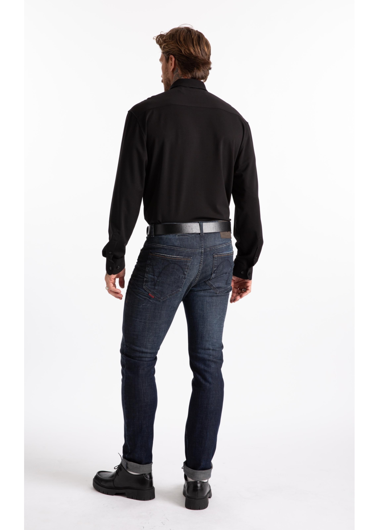 Camisa Visco Nylon Slim Xangai Preto